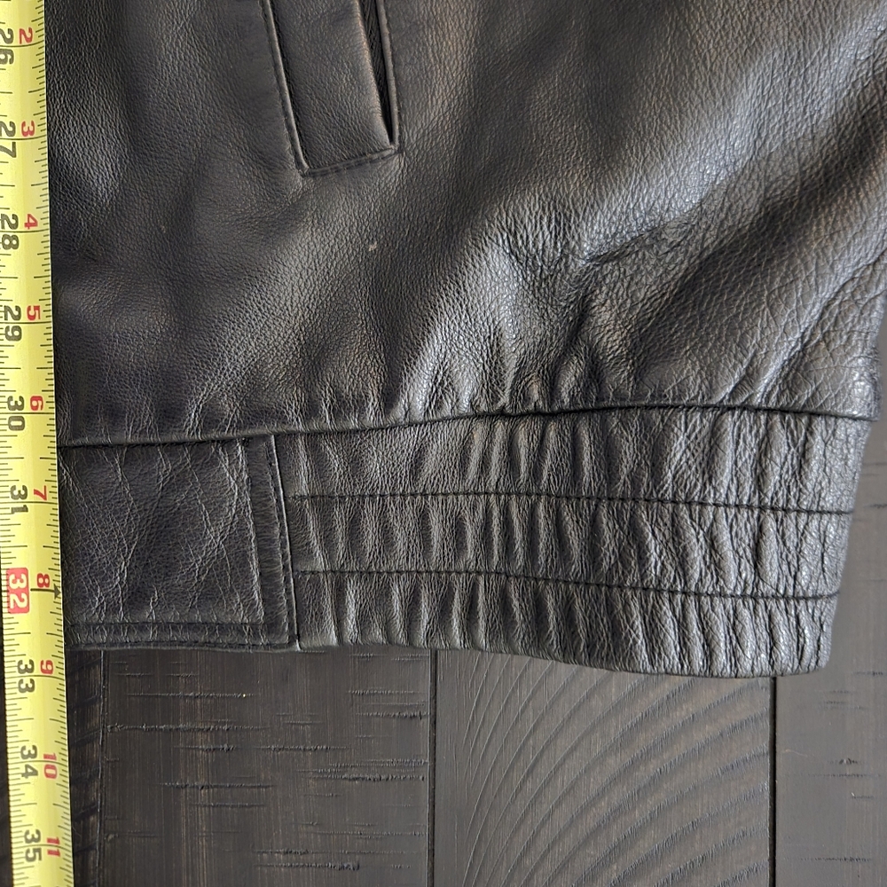 Harbor Bay Genuine Leather Black Biker Outlaw Jacket 4XL Tall - Picture 11 of 11